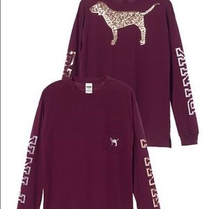VS PINK Maroon Long Sleeve